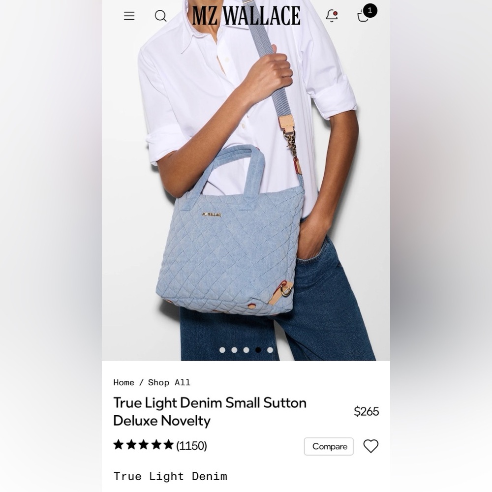 MZ Wallace Small Sutton Deluxe in True Light Denim VVVEUC! 𤩠- Picture 3 of 12
